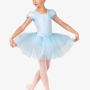 La Petite Ballerina Blue Puff Short Sleeve Tutu Ballet Dance Costume Lot Of 18